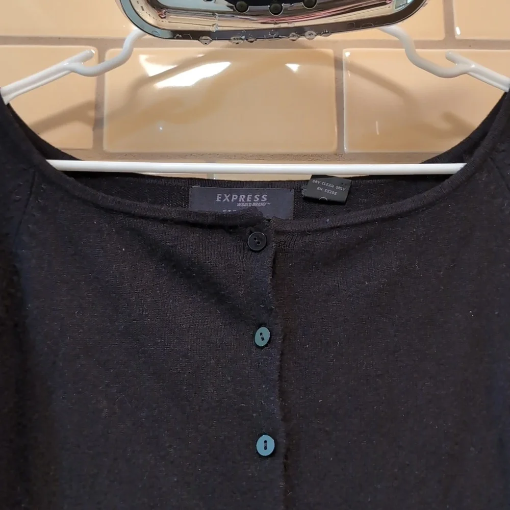 Vintage Express silk & cashmere cardigan - Picture 3 of 8